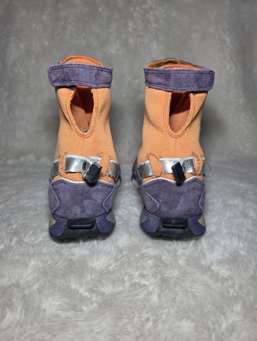 2003 Diesel Kadette Y2K High Top Sneakers Orange Purple Women’s 6 Vintage - Picture 6 of 10